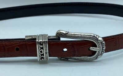 Brighton Brown Black Reversible Leather Belt Size 30 Medium 