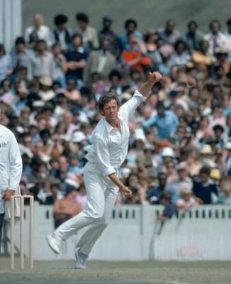 Pat Pocock bowling for England during the 3rd Test match between E- Old Photo