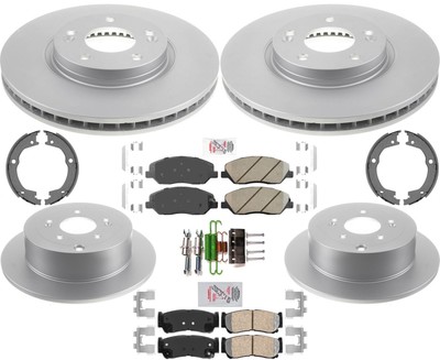 GOE Performance Coated Disc Brake Rotor Brake Pads Fits Hyundai Santa Fe 2007-09