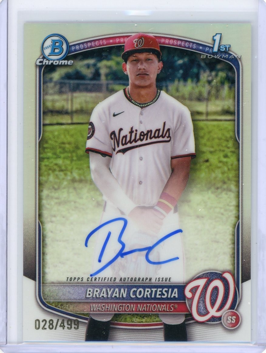 2025 Bowman Chrome BRAYAN CORTESIA Refractor AUTO 1st Autograph 28/499