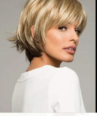Morgan Noriko Creamy Toffee Wig 1675N Short Spunky Layers Flipped Nape Ends Used