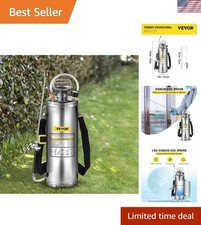 3 Gallon Stainless Steel Sprayer with Adjustable Nozzle Pressure Gauge