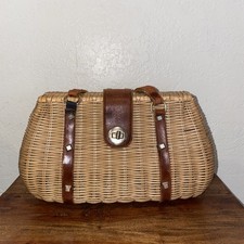 Vintage 1950  s Wicker Basket Purse Bag