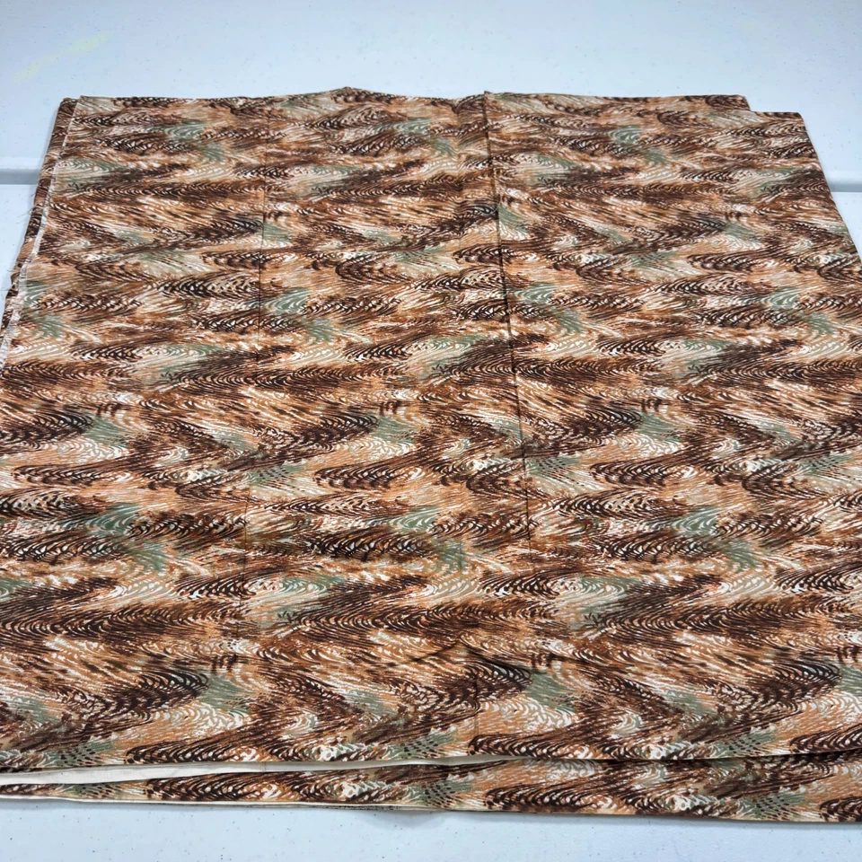 vintage robert kaufman fabric brown green chevron cotton 45x240 6.6 yards 3589 - Image 3 of 4