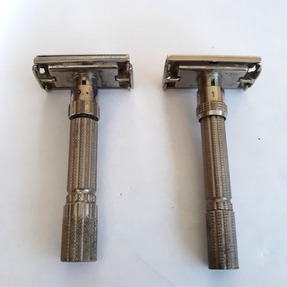 Gillette H 1 Sim & E 2 Fatboy rasoio vintage regolabile doppio bordo