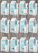 Milk Die Cut Vinyl Stickers Set Scrapbooking Laptop Waterbottle