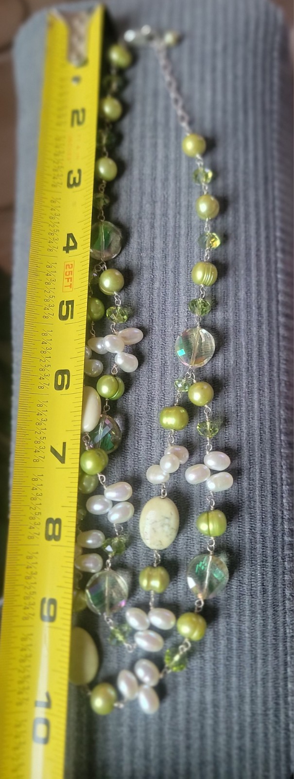 Stunning Green Statement Double Strand Necklace W… - image 5