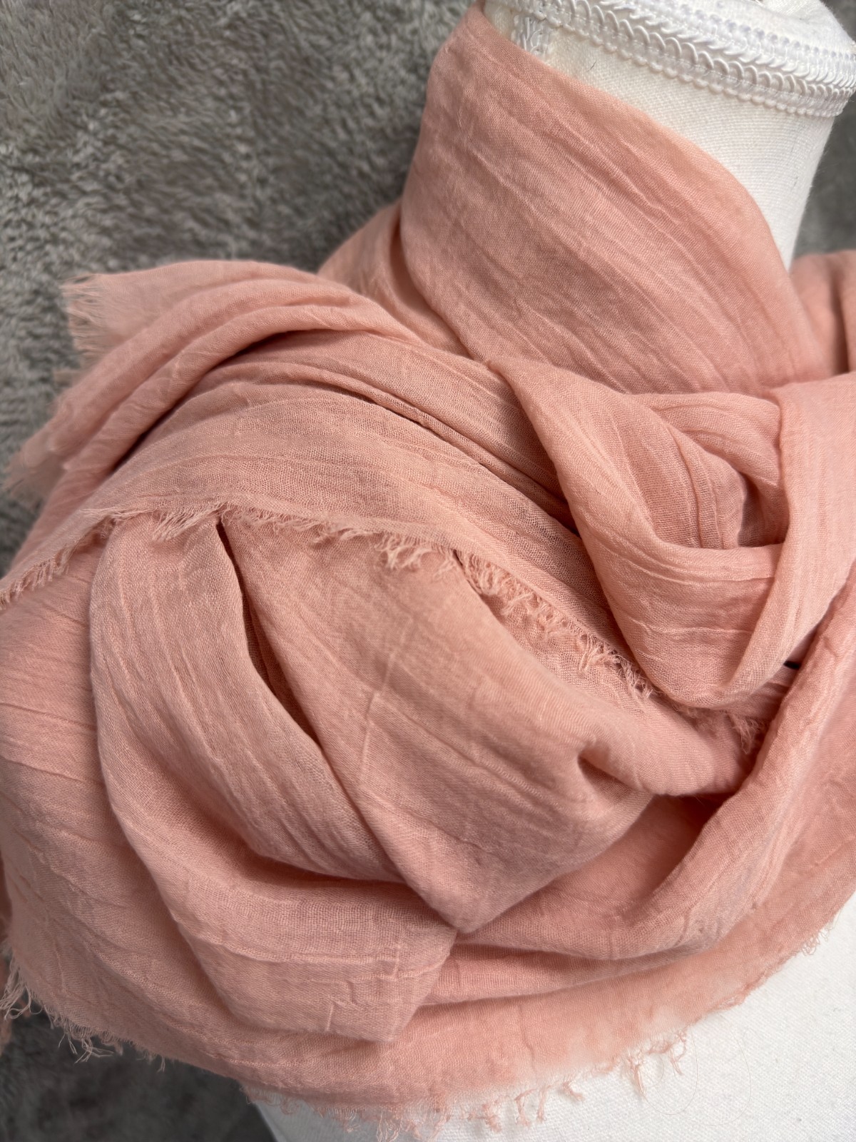 MixIt Raw Hem Pink Polyester Rectangular Scarf Bo… - image 2