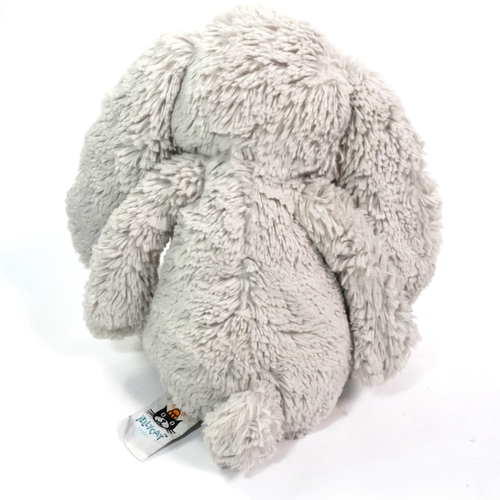 Jellycat London Gray Bashful Bunny 11" Sitting Beanie Bottom Cute - Picture 7 of 10