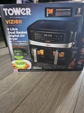 Image of Tower Vortx Vizion 9L Dual Basket Digital Air Fryer 2600W Black