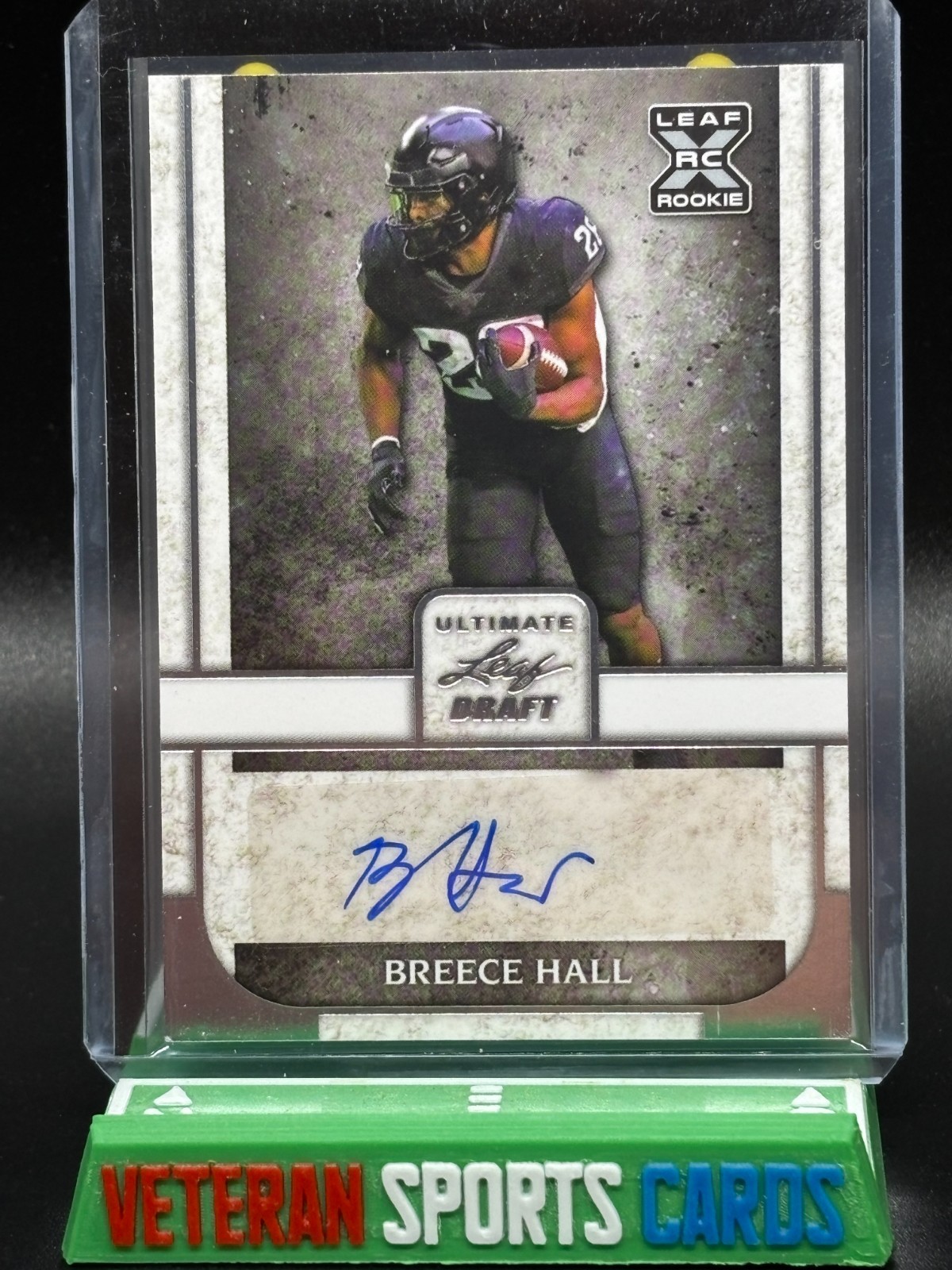 2022 Leaf Ultimate Draft Rookie Auto Breece Hall- Jets RC