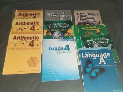ABEKA 4th Grade 4 LOT Arithmetic Language Video Manual Religion Health