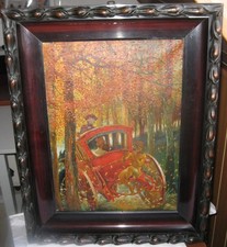 Dipinto olio "Viaggio di nozze" firmato c.E.P FAU n. G. La Touche