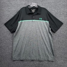 Under Armour Playoff Polo Shirt Mens XL Gray HeatGear Performance Golf Stretch
