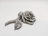 Formano Deko Rose Liegend Trauer Kunststein Grau Blume Garten