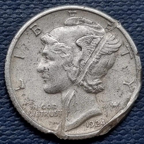 1924 S Mercury Dime 10c Higher Grade XF - AU Details #96557