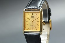  Exc 5 SEIKO Dolce 6030-5510 26mm Gold Dial Black Band Quartz Men's Watch