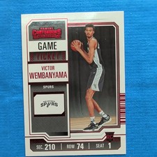 2023-24 Panini Contenders VICTOR WEMBANYAMA Game Ticket RED FOIL Spurs RC #11