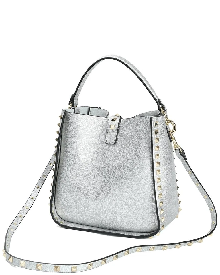 Bolso de hombro Hobo de cuero Tiffany & Fred Paris plateado para mujer Foto 2 de 3