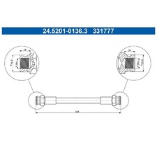 2x Bremsschlauch hinten für VW Corrado 53I Golf 3 1H1 1E7 1H5 4 Vento | 2384642