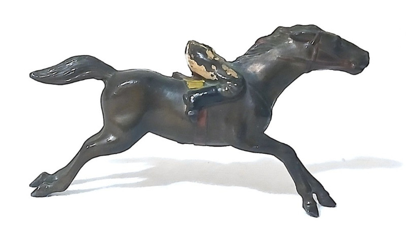 Vintage 1950s Japan Lead Toy Horse w Rider Western Figure Mid Century – Damaged