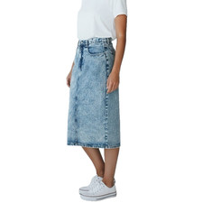 Vintage 90s JouJou Womens Long Maxi Denim Jean Skirt Acid Wash Size 11/12