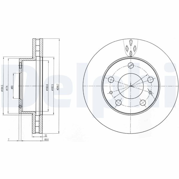 2X Bremsscheibe Delphi BG4060 FüR Ducato CitroËN Fiat Peugeot Boxer Jumper Opel-image