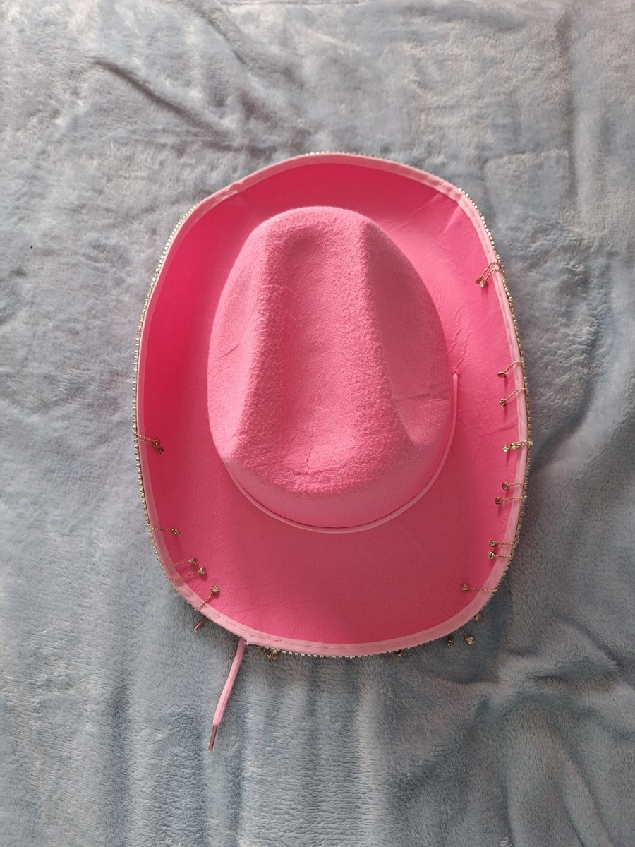 Pink Western/Cowgirl Hat With String and Silver Tassels UK