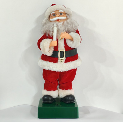 Vintage Telco Santa musikalische animierte Weihnachtsfigur leuchtende Kerze funktioniert