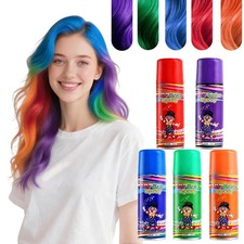 5PC Washable Temporary Hair Color Spray Set - Purple, Red, Blue, Green, Orange f