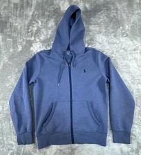 Polo Ralph Lauren Hoodie Mens S Blue Full Zip Preppy Casual