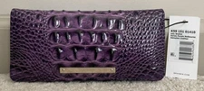 New Brahmin Melbourne ADY Slim Bifold Leather Wallet Clutch HEROIC PURPLE NWT