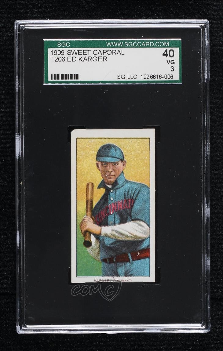 1909-11 T206 Sweet Caporal 150 Factory No 25 Back Ed Karger SGC 40 0q5