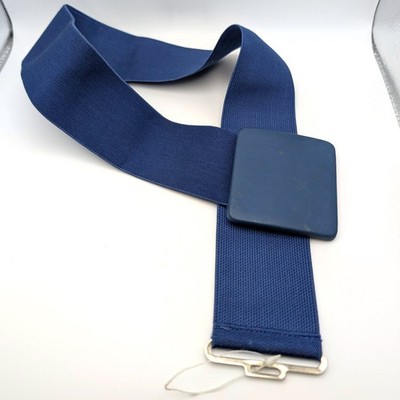 Vintage 80s Ginger Propper Two Blondes New York Stretch Belt Blue Square Buckle