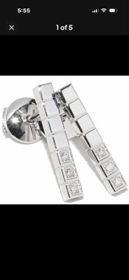 Authentic Chopard Icecube Earrings 18K White Gold With Diamonds And W/Box
