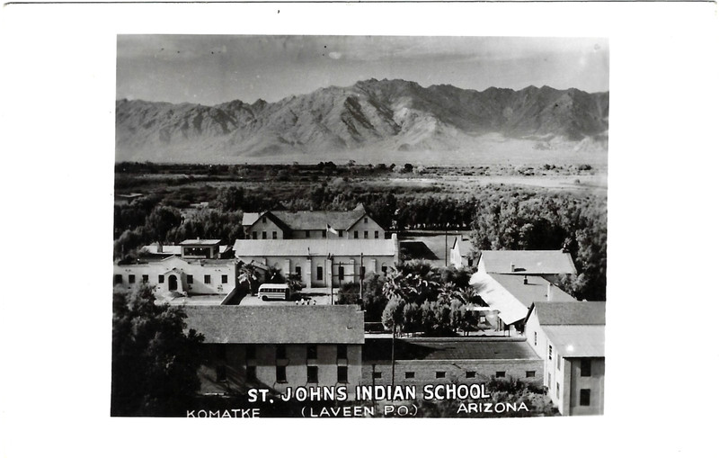 Komatke AZ The St John's Indian School  RPPC