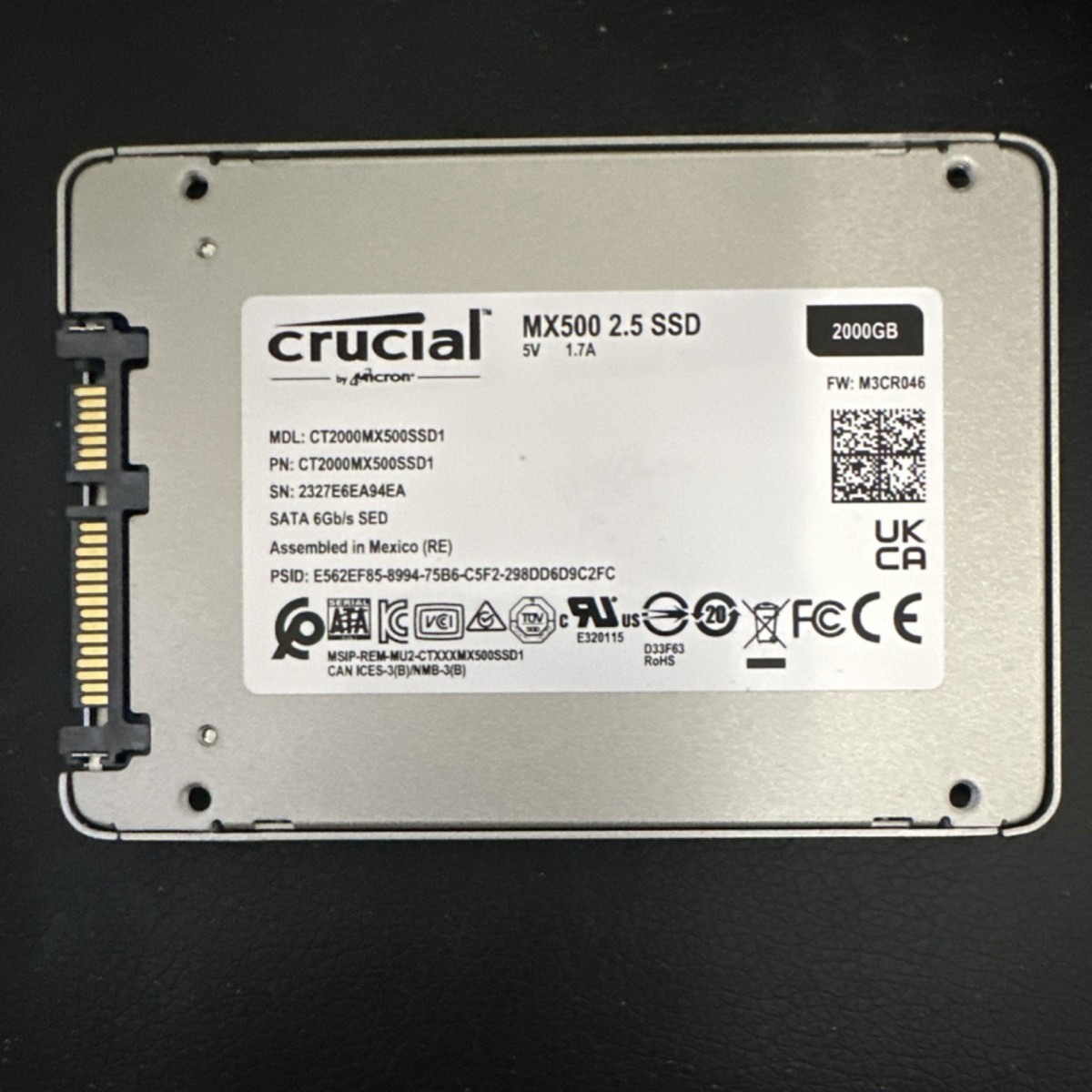 Crucial MX500 2TB 3D NAND SATA 2.5 Inch Internal SSD, up to 560Mb 
