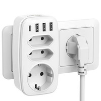 Usb Steckdose 7-In-1 Multistecker Adapter 3 Fach Mit Usb Typ-C Smartphone Laptop