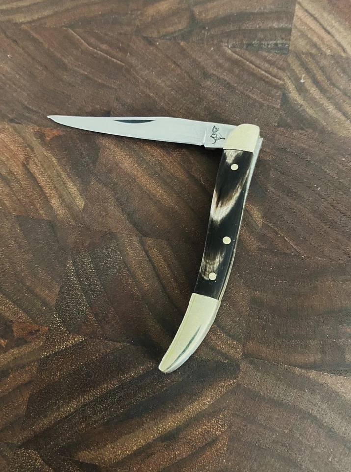 GERMAN BULL BRAND #GB-104 BH Stag Scales Stockman Pocket Knife with box - Image 4 of 4