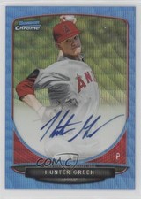 2013 Bowman Draft Chrome Prospect Blue Wave Refractor /50 Hunter Green Auto 0pv7