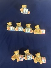 Cherished Teddies  I Love You  ABC Letter Blocks 1995 ENESCO  8 teddies 