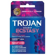 Trojan Double Ecstasy 3 Pack Dual Pleasure Premium Lubricated Condoms