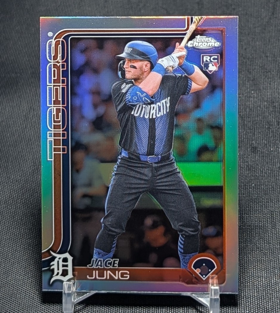 Jace Jung Refractor Rookie RC 2025 Topps Chrome Baseball Card 225 Detroit Tigers