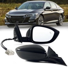 Left Driver Side Mirror Fits 2018-2022 Honda Accord with Power Glass, Heated, Bl