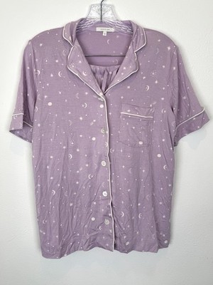 Love & Lore Pajama Set XS Lavender Celestial Moon Stars Short Sleeve NWT