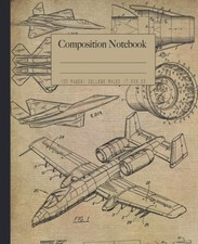 Airplane composition notebook: Vintage jet pl...