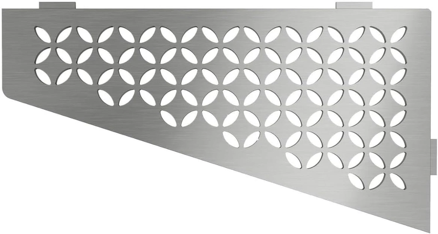 Floral Design Stainless Steel Corner Shelf for Tiled Walls - SES3D5EB