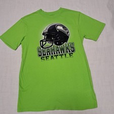 NFL Seattle Seahawks L Youth 14/16 Kids Green Tshirt Football Game Day Blitz