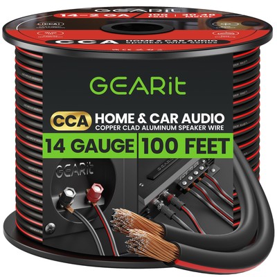 14AWG Speaker Wire GearIT Pro Series 14 AWG Gauge Speaker Wire Cable (100 Feet