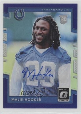 2017 Donruss Optic Rookies Purple 35/35 Malik Hooker #118 Rookie Auto RC 3j7